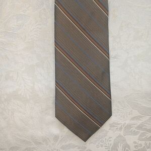 Vintage Ron Chereskin Tie All Silk Handmade Mens Diagonal Striped Retro 56.5x4